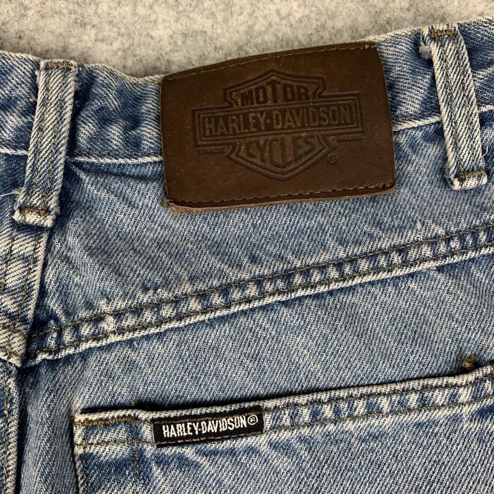 Vintage Harley Davidson Mom Jeans Womens 8 Blue Light Wash Denim Straight USA